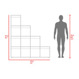 Biblioteca Esquinera Beijing Nogal 162x167cm Triangular con Diez Compartimientos y con Diez Entrepaños - BIBLIOTECAS Y ESTANTERIAS | Bylmo