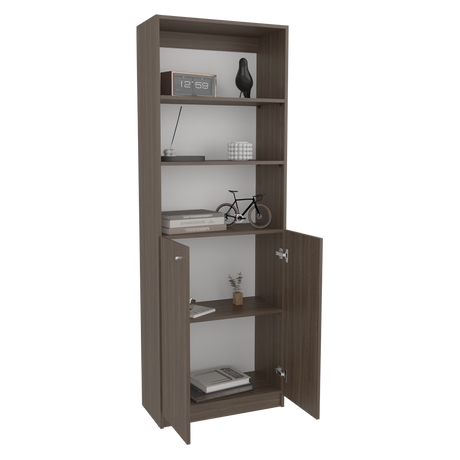 Estantería Home Milan y Blanco 62.8x180.6cm Rectangular con Dos Puertas y con Cuatro Entrepaños - BIBLIOTECAS Y ESTANTERIAS | Bylmo