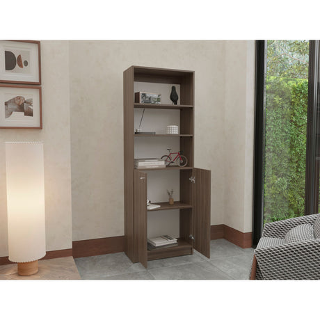 Estantería Home Milan y Blanco 62.8x180.6cm Rectangular con Dos Puertas y con Cuatro Entrepaños - BIBLIOTECAS Y ESTANTERIAS | Bylmo