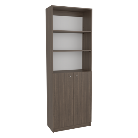 Estantería Home Milan y Blanco 62.8x180.6cm Rectangular con Dos Puertas y con Cuatro Entrepaños - BIBLIOTECAS Y ESTANTERIAS | Bylmo