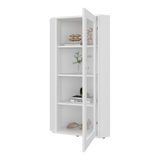 Vitrina Esquinera Genova Blanco 59.4x110.6cm Rectangular con Cuatro Compartimientos y con Tres Entrepaños - BIBLIOTECAS Y ESTANTERIAS | Bylmo