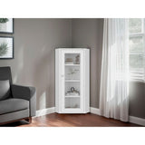 Vitrina Esquinera Genova Blanco 59.4x110.6cm Rectangular con Cuatro Compartimientos y con Tres Entrepaños - BIBLIOTECAS Y ESTANTERIAS | Bylmo