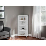 Vitrina Esquinera Genova Blanco 59.4x110.6cm Rectangular con Cuatro Compartimientos y con Tres Entrepaños - BIBLIOTECAS Y ESTANTERIAS | Bylmo
