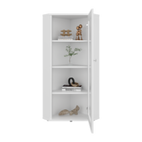 Vitrina Esquinera Genova Blanco 59.4x110.6cm Rectangular con Cuatro Compartimientos y con Tres Entrepaños - BIBLIOTECAS Y ESTANTERIAS | Bylmo