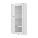 Vitrina Esquinera Genova Blanco 59.4x110.6cm Rectangular con Cuatro Compartimientos y con Tres Entrepaños - BIBLIOTECAS Y ESTANTERIAS | Bylmo