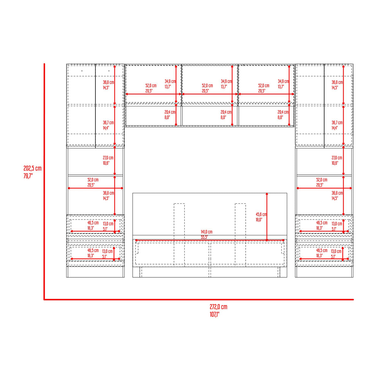 Combo Cama y Closet St Denis Milan y Capri 272x200cm para Cama Doble 140 X 190 CM con Cabecero - CAMAS | Bylmo