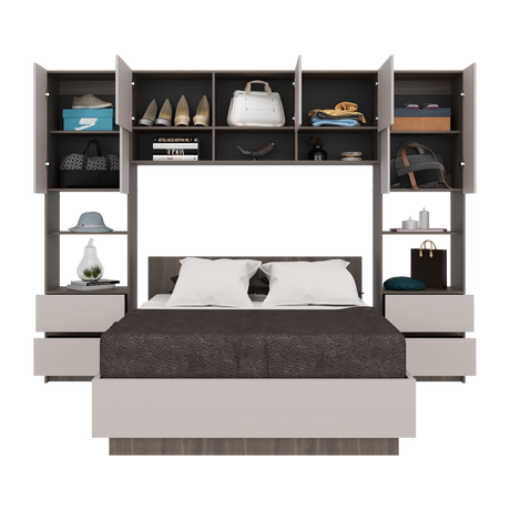 Combo Cama y Closet St Denis Milan y Capri 272x200cm para Cama Doble 140 X 190 CM con Cabecero - CAMAS | Bylmo