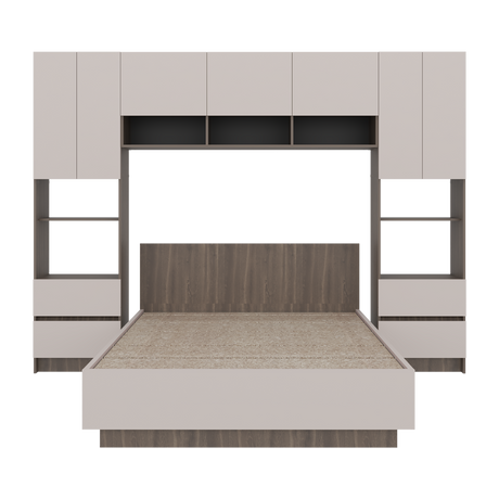 Combo Cama y Closet St Denis Milan y Capri 272x200cm para Cama Doble 140 X 190 CM con Cabecero - CAMAS | Bylmo