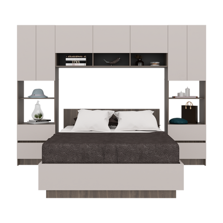 Combo Cama y Closet St Denis Milan y Capri 272x200cm para Cama Doble 140 X 190 CM con Cabecero - CAMAS | Bylmo