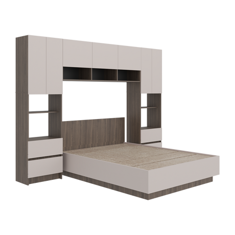 Combo Cama y Closet St Denis Milan y Capri 272x200cm para Cama Doble 140 X 190 CM con Cabecero - CAMAS | Bylmo