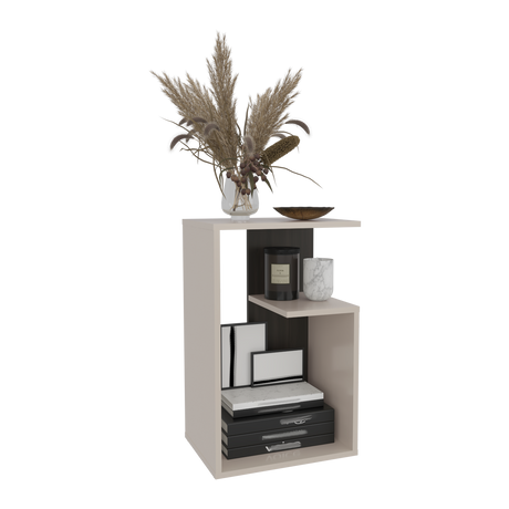 Mesa Auxiliar Everett Nogal y Capri 39.8x63.4cm Transformable con Tres Compartimientos - MESAS AUXILIARES | Bylmo