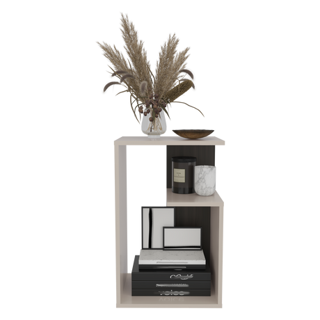 Mesa Auxiliar Everett Nogal y Capri 39.8x63.4cm Transformable con Tres Compartimientos - MESAS AUXILIARES | Bylmo