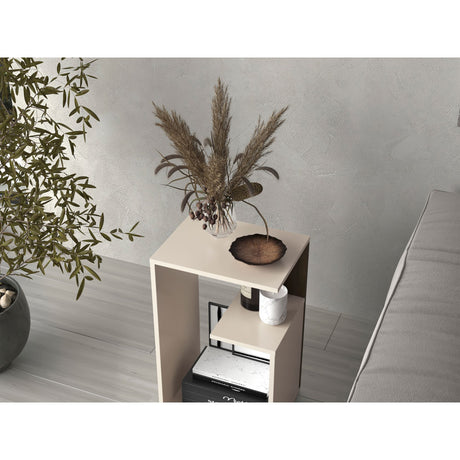 Mesa Auxiliar Everett Nogal y Capri 39.8x63.4cm Transformable con Tres Compartimientos - MESAS AUXILIARES | Bylmo