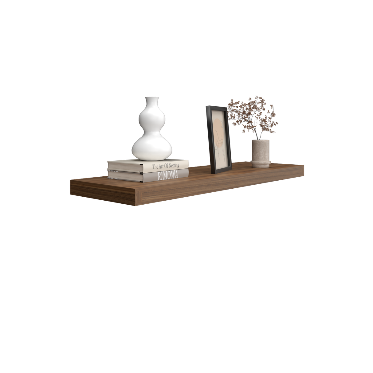 Repisa Gales 80x3.8cm Rectangular Flotante con Dos Entrepaños - REPISAS | Bylmo