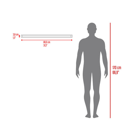 Repisa Gales 80x3.8cm Rectangular Flotante con Dos Entrepaños - REPISAS | Bylmo