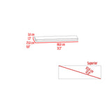 Repisa Gales 80x3.8cm Rectangular Flotante con Dos Entrepaños - REPISAS | Bylmo