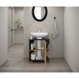 Mueble para Lavamanos Phillips Wengue y Fresno Europeo 56x62.1cm Individual sin Lavamanos y con Una Puerta - MUEBLES PARA LAVAMANOS | Bylmo