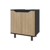 Mueble para Lavamanos Marlo Wengue y Fresno Europeo 55x63cm Individual sin Lavamanos y con Dos Puertas - MUEBLES PARA LAVAMANOS | Bylmo