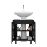 Mueble para Lavamanos Marlo Wengue y Fresno Europeo 55x63cm Individual sin Lavamanos y con Dos Puertas - MUEBLES PARA LAVAMANOS | Bylmo