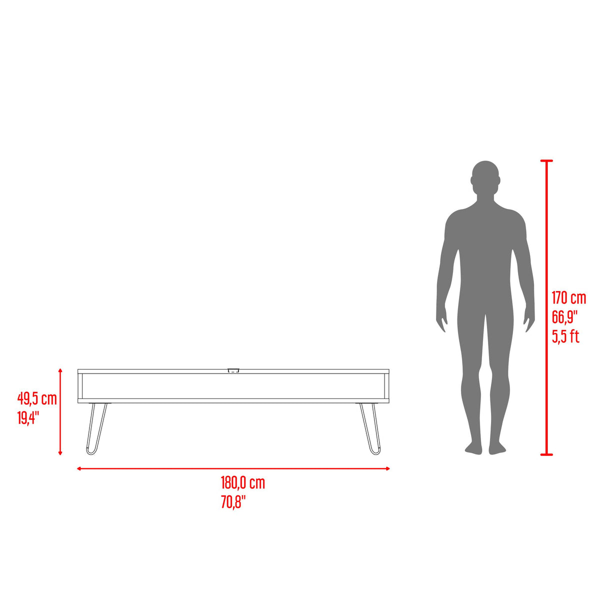 Rack de TV Luft Agave 180x49.5cm para TV Hasta 75" Pulgadas con Un Compartimiento - MUEBLES DE TV | Bylmo