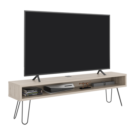 Rack de TV Luft Ceniza 180x49.5cm para TV Hasta 75" Pulgadas con Un Compartimiento - MUEBLES DE TV | Bylmo