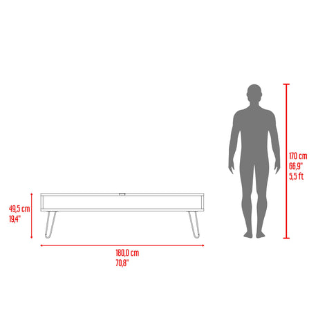 Rack de TV Luft Wengue 180x49.5cm para TV Hasta 75" Pulgadas con Un Compartimiento - MUEBLES DE TV | Bylmo