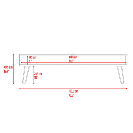 Rack de TV Luft Wengue 180x49.5cm para TV Hasta 75" Pulgadas con Un Compartimiento - MUEBLES DE TV | Bylmo