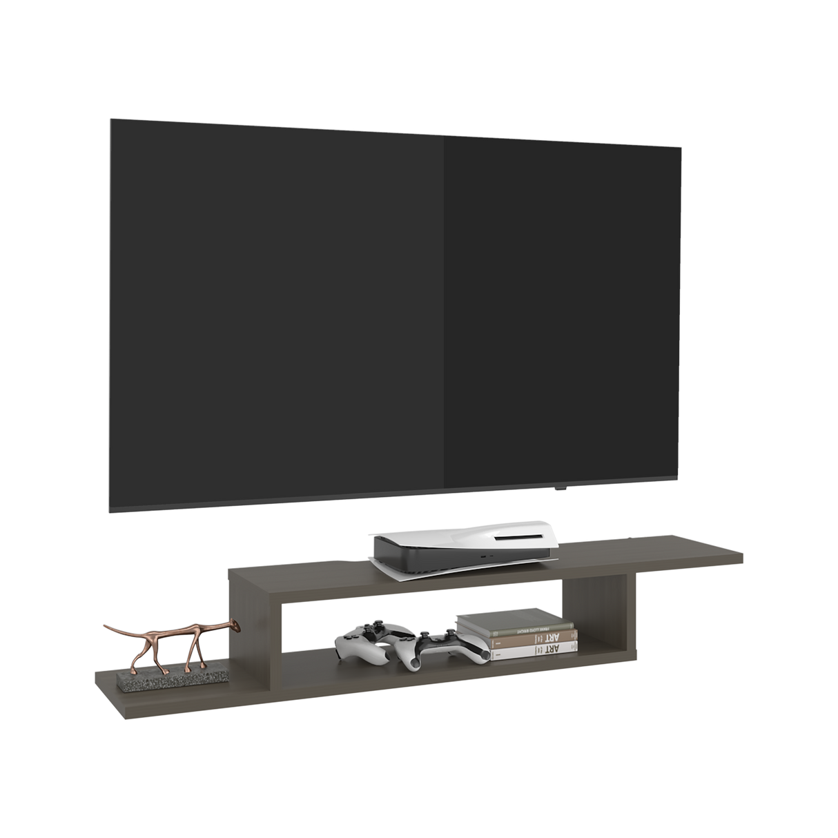 Repisa para TV Dili Olivo 150.2x22.9cm para TV Hasta 55" Pulgadas con Un Compartimiento - MUEBLES DE TV | Bylmo