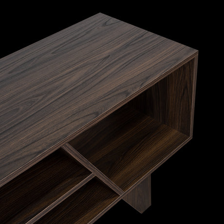 Rack de TV Pisa Nogal y Toquilla 150x53.6cm para TV Hasta 65" Pulgadas con Cuatro Compartimientos - MUEBLES DE TV | Bylmo