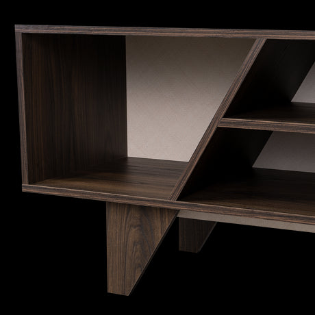 Rack de TV Pisa Nogal y Toquilla 150x53.6cm para TV Hasta 65" Pulgadas con Cuatro Compartimientos - MUEBLES DE TV | Bylmo