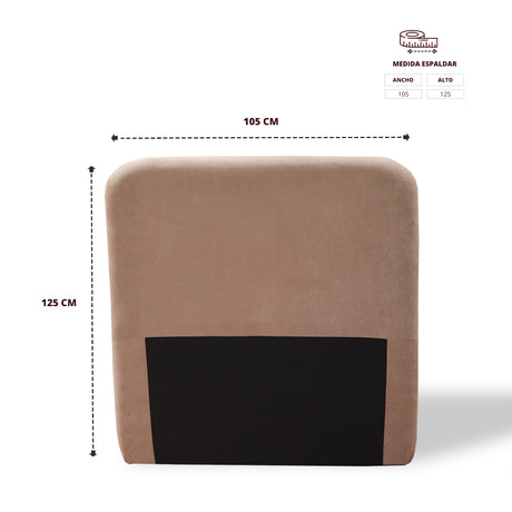 Cabecero de Piso Comfort Camel 100x125cm Abullonado para Cama Sencilla - CABECEROS | Bylmo