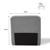 Cabecero de Piso Comfort Gris 100x125cm Abullonado para Cama Sencilla - CABECEROS | Bylmo