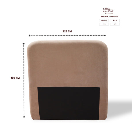 Cabecero de Piso Comfort Camel 120x125cm Abullonado para Cama Semidoble - CABECEROS | Bylmo