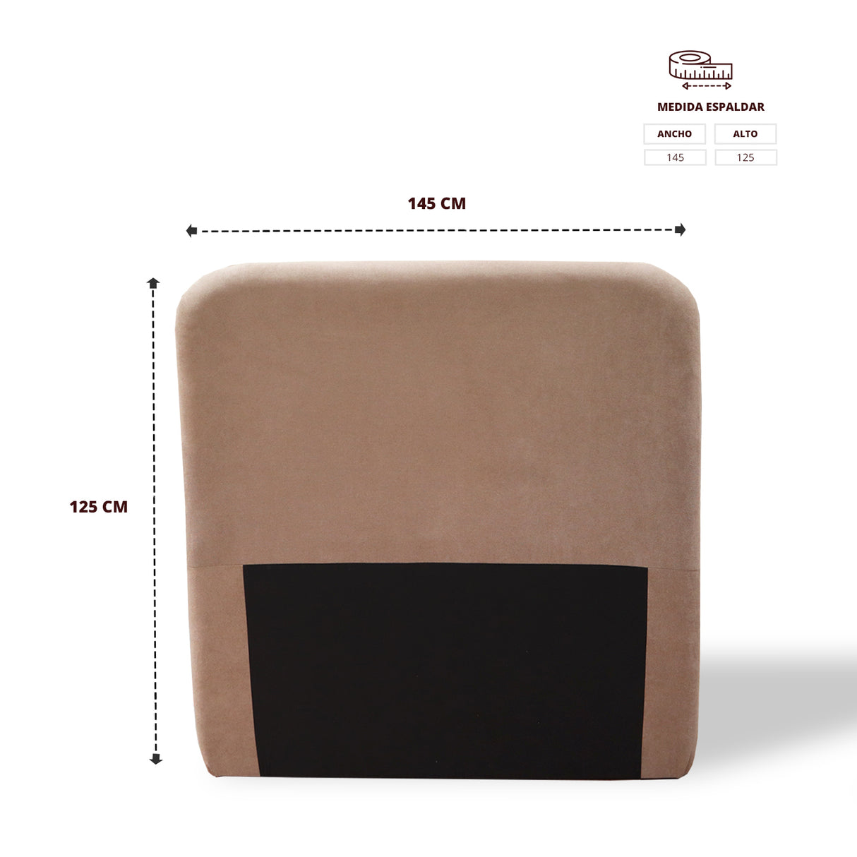 Cabecero de Piso Comfort Camel 140x125cm Abullonado para Cama Doble - CABECEROS | Bylmo