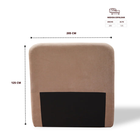 Cabecero de Piso Comfort Camel 200x125cm Abullonado para Cama King - CABECEROS | Bylmo