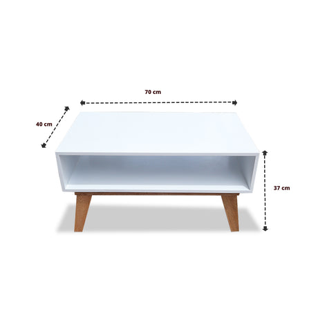 Mesa de Centro Porto Marron Claro 70x37cm Cuadrado - MESAS DE CENTRO | Bylmo