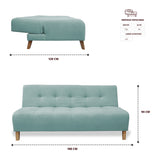 Sofacama Egli Menta 180x94cm de Tres Puestos Reclinable Antifluido y sin Apoya Brazos - SOFAS Y POLTRONAS | Bylmo
