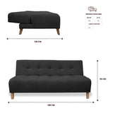 Sofacama Egli Negro 180x94cm de Tres Puestos Reclinable Antifluido y sin Apoya Brazos - SOFAS Y POLTRONAS | Bylmo