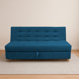 Sofacama Lugano Azul Petróleo 180x95cm de Tres Puestos Reclinable Antifluido con Almacenamiento y sin Apoya Brazos - SOFAS Y POLTRONAS | Bylmo