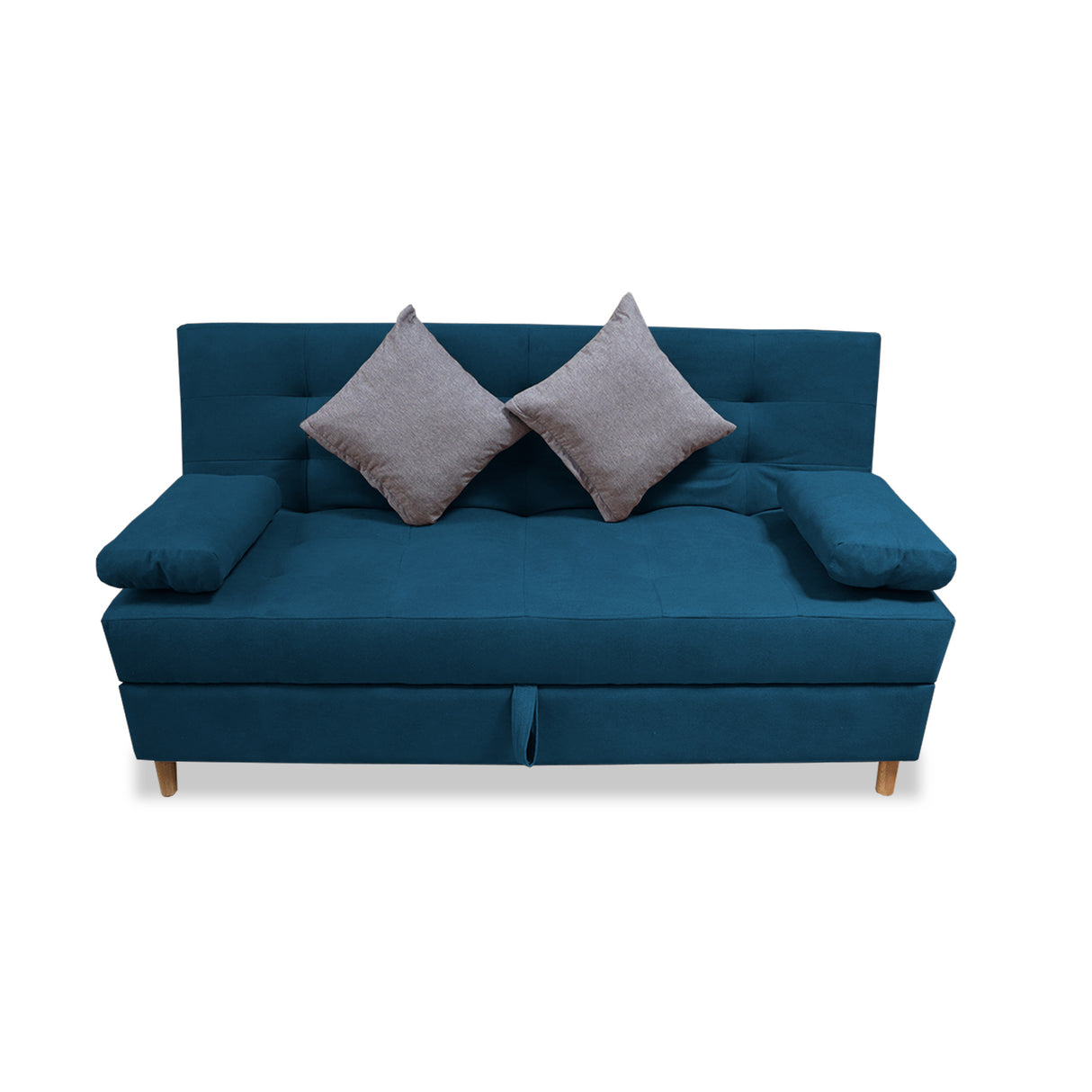 Sofacama Lugano Azul Petróleo 180x95cm de Tres Puestos Reclinable Antifluido con Almacenamiento y sin Apoya Brazos - SOFAS Y POLTRONAS | Bylmo