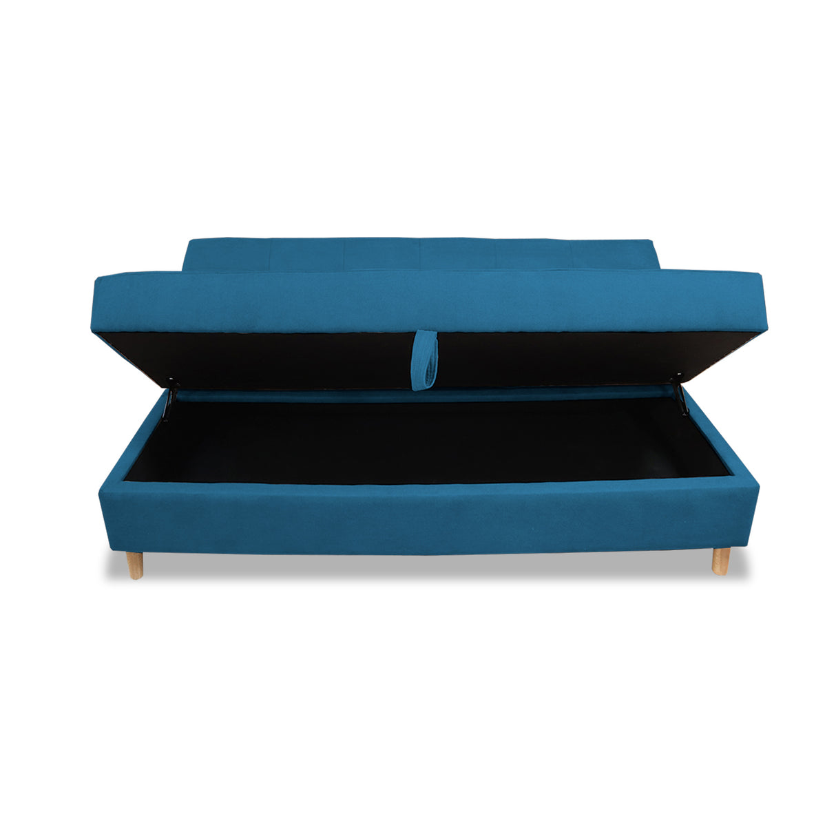 Sofacama Lugano Azul Petróleo 180x95cm de Tres Puestos Reclinable Antifluido con Almacenamiento y sin Apoya Brazos - SOFAS Y POLTRONAS | Bylmo