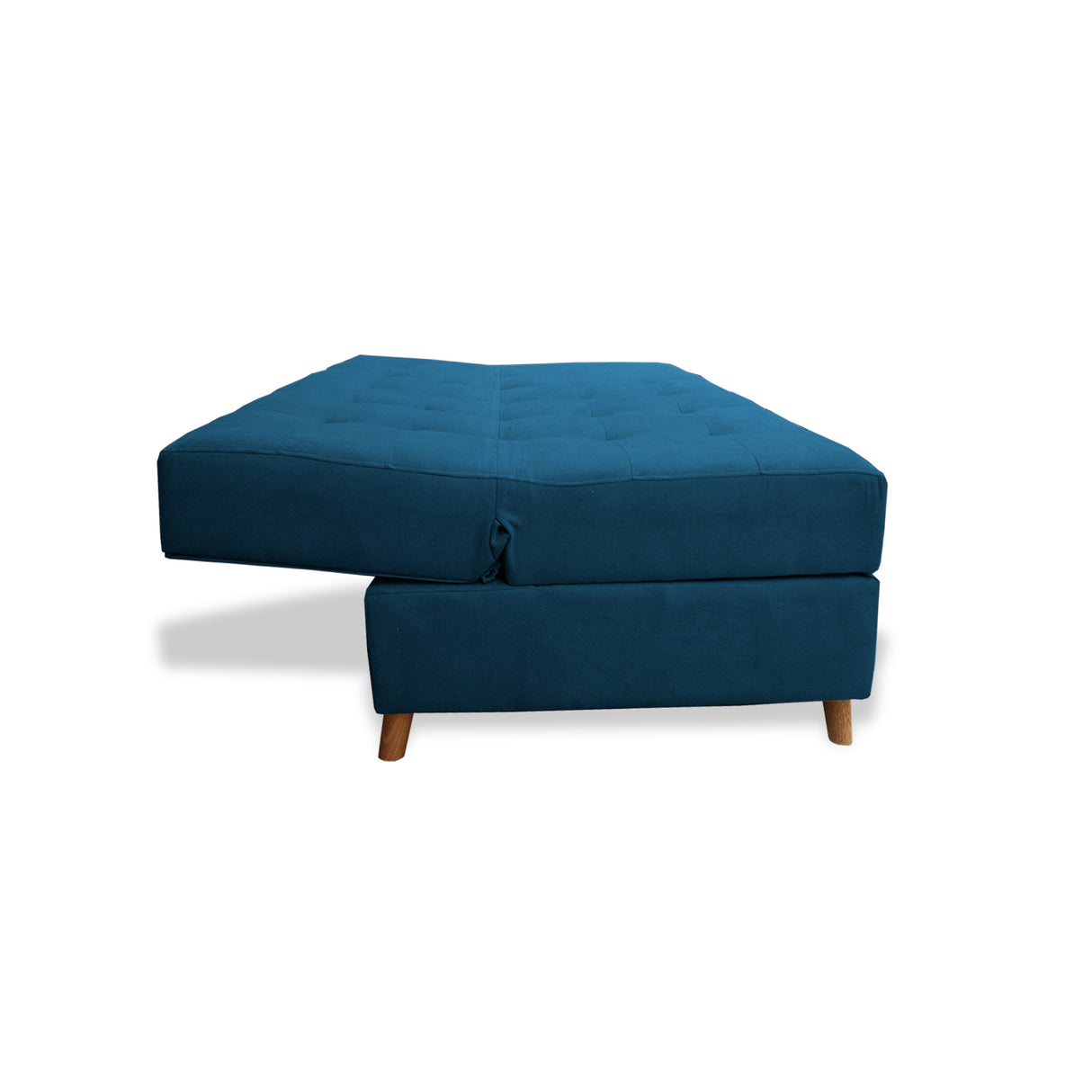 Sofacama Lugano Azul Petróleo 180x95cm de Tres Puestos Reclinable Antifluido con Almacenamiento y sin Apoya Brazos - SOFAS Y POLTRONAS | Bylmo