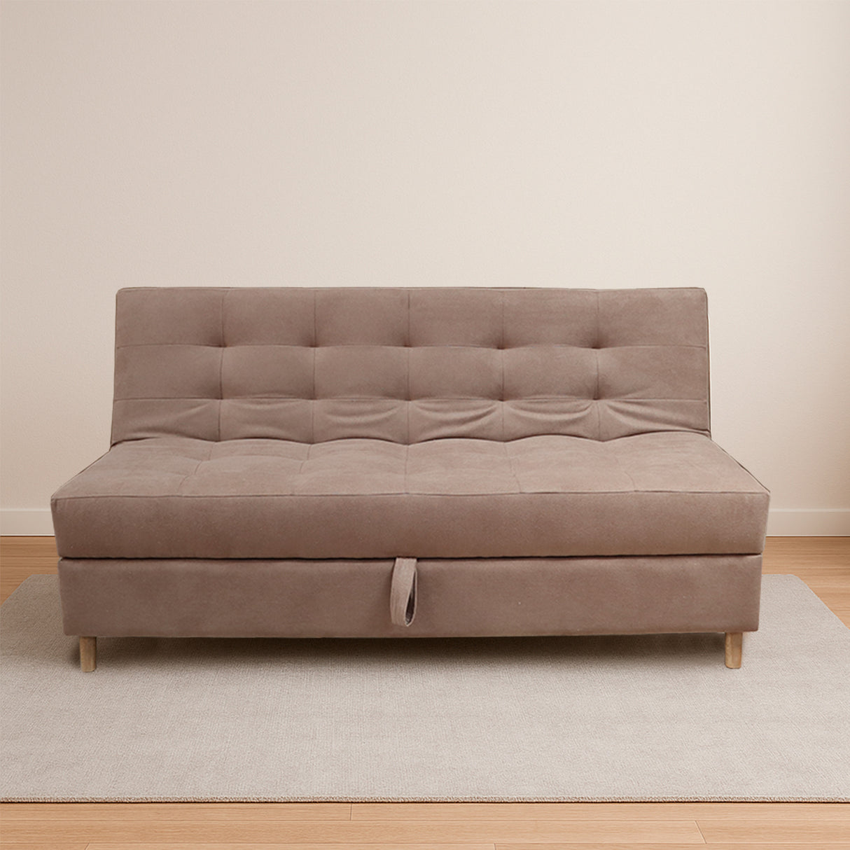 Sofacama Lugano Camel 180x95cm de Tres Puestos Reclinable Antifluido con Almacenamiento y sin Apoya Brazos - SOFAS Y POLTRONAS | Bylmo