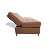 Sofacama Lugano Camel 180x95cm de Tres Puestos Reclinable Antifluido con Almacenamiento y sin Apoya Brazos - SOFAS Y POLTRONAS | Bylmo