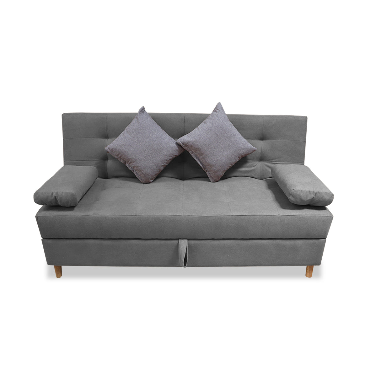 Sofacama Lugano Gris 180x95cm de Tres Puestos Reclinable Antifluido con Almacenamiento y sin Apoya Brazos - SOFAS Y POLTRONAS | Bylmo