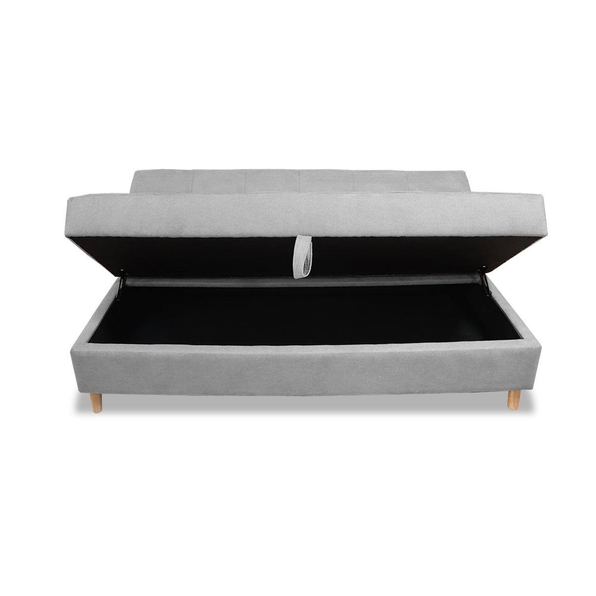 Sofacama Lugano Gris 180x95cm de Tres Puestos Reclinable Antifluido con Almacenamiento y sin Apoya Brazos - SOFAS Y POLTRONAS | Bylmo