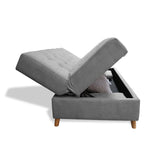 Sofacama Lugano Gris 180x95cm de Tres Puestos Reclinable Antifluido con Almacenamiento y sin Apoya Brazos - SOFAS Y POLTRONAS | Bylmo