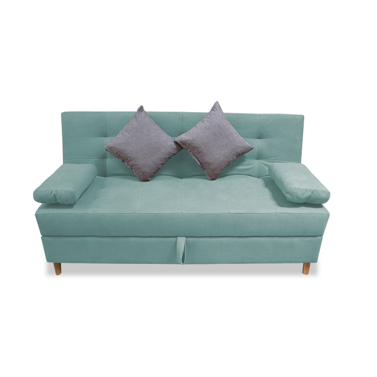 Sofacama Lugano Menta 180x95cm de Tres Puestos Reclinable Antifluido con Almacenamiento y sin Apoya Brazos - SOFAS Y POLTRONAS | Bylmo