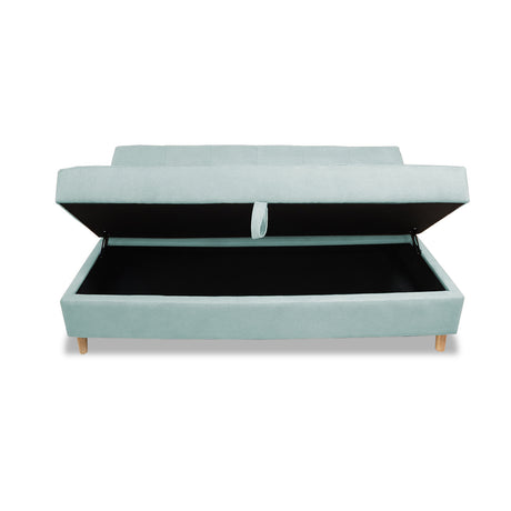 Sofacama Lugano Menta 180x95cm de Tres Puestos Reclinable Antifluido con Almacenamiento y sin Apoya Brazos - SOFAS Y POLTRONAS | Bylmo