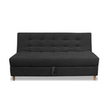 Sofacama Lugano Negro 180x95cm de Tres Puestos Reclinable Antifluido con Almacenamiento y sin Apoya Brazos - SOFAS Y POLTRONAS | Bylmo